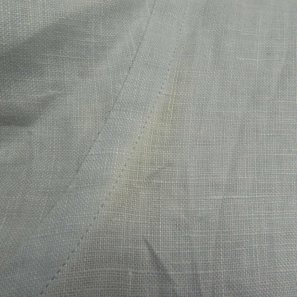 Vintage J Crew Shirt Mens Extra Large 17.5 18 Light Blue Solid Linen Relaxed Fit - Picture 7 of 10